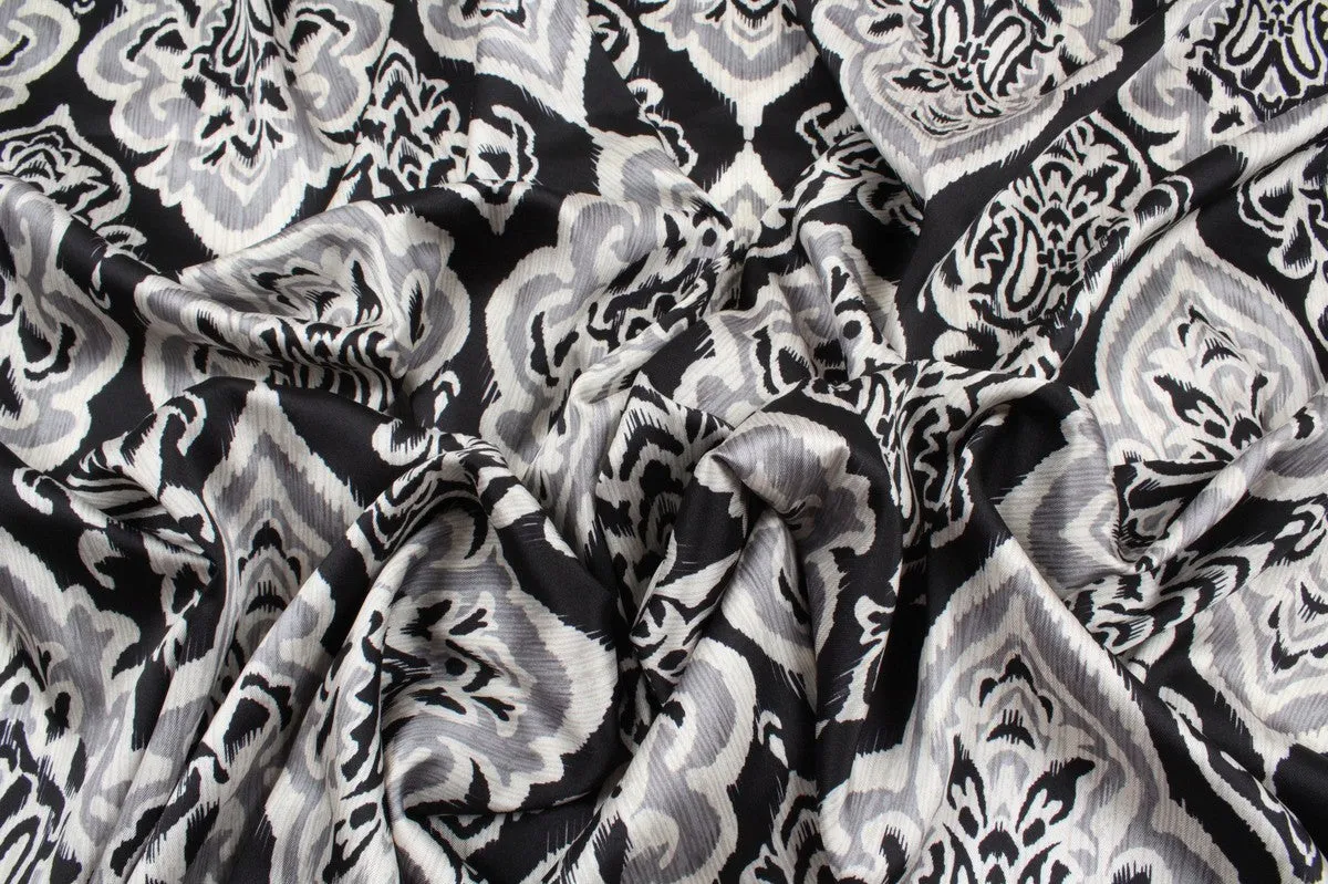 Printed Satin Polyester - Damask - M.O.Q 30 Mts