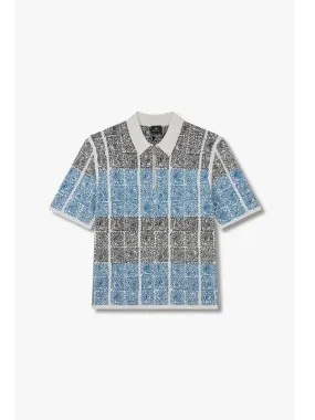 PS Jacquard Cotton Polo Knit Gray