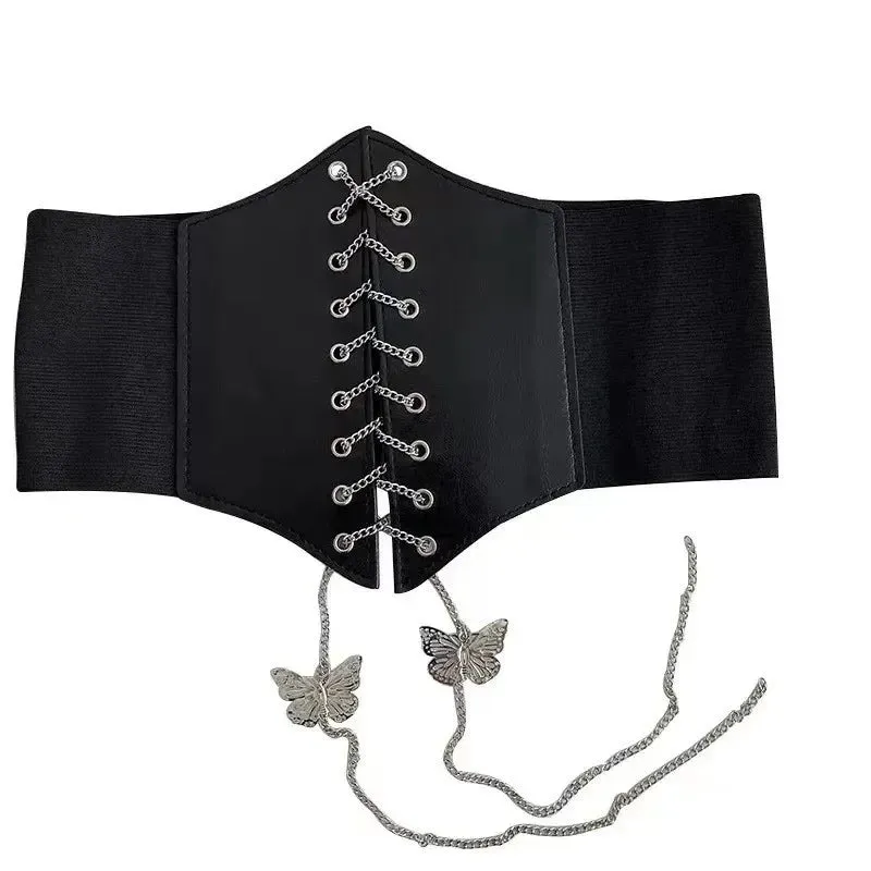 Pu Leather Slimming Gothic Clothing Underbust Cincher Belt