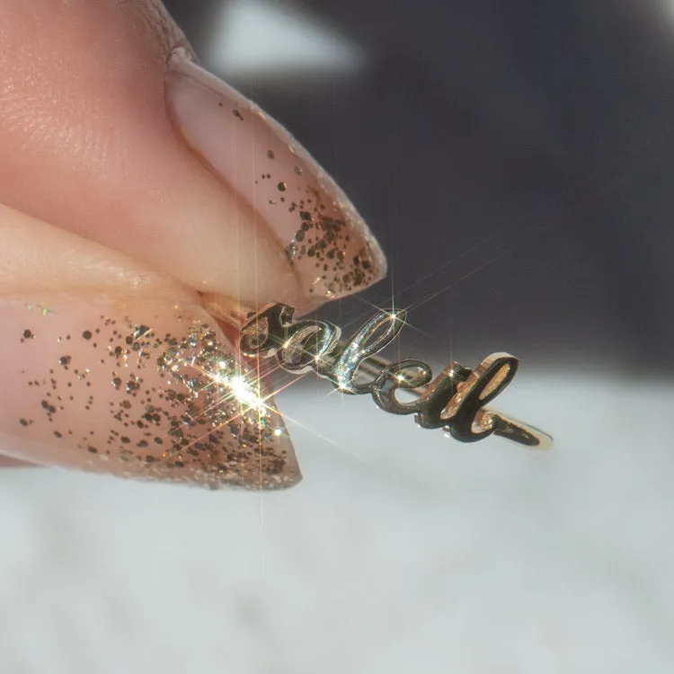 "Say My Name" 14K Custom Cursive Letter Ring