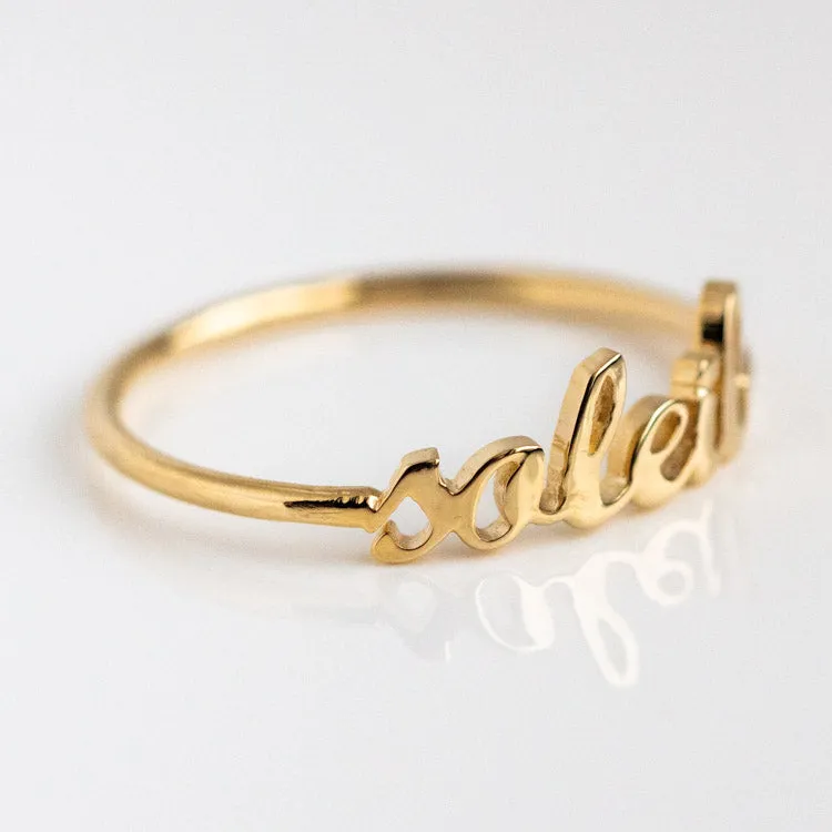 "Say My Name" 14K Custom Cursive Letter Ring