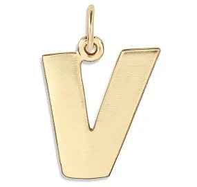 "V" Cutout Letter Charm