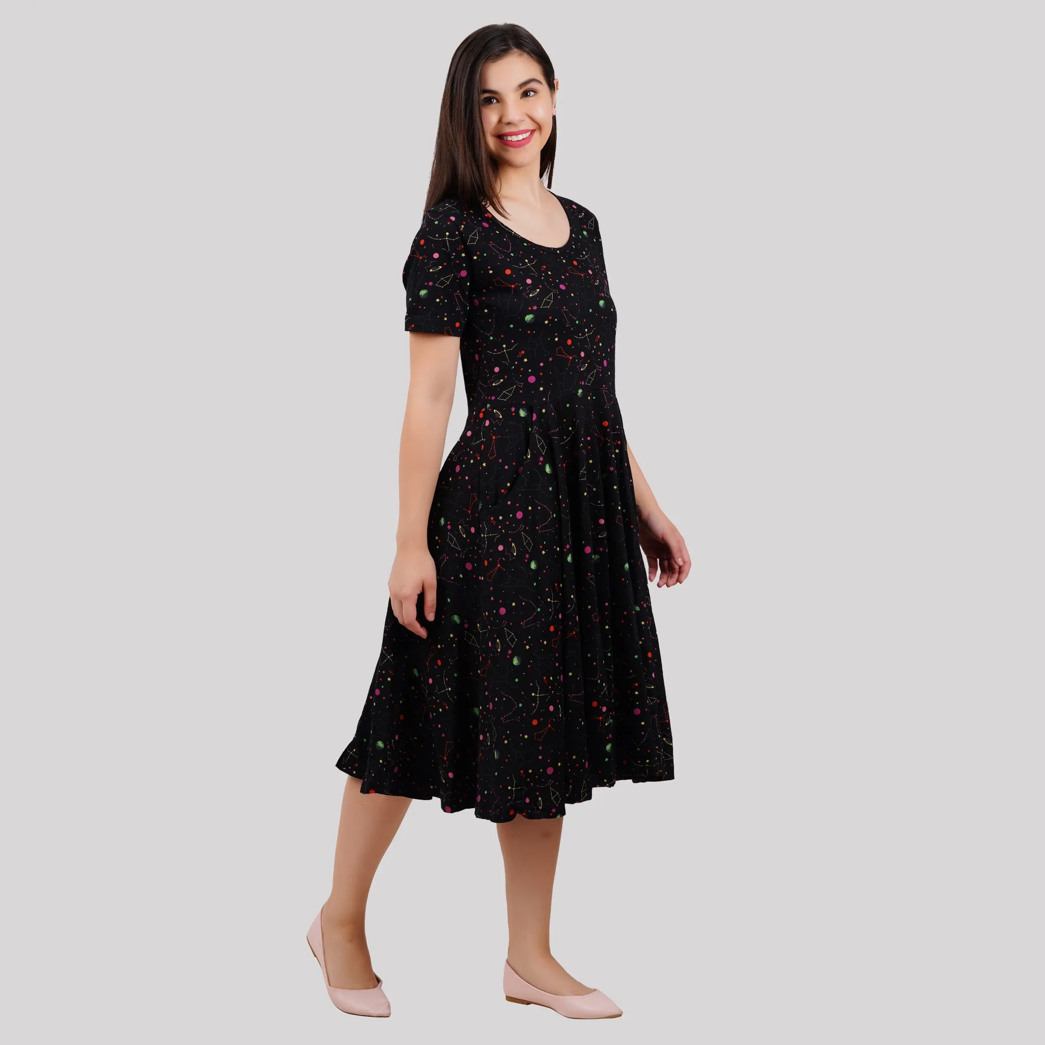 Rainbow Constellations Glow-in-the-Dark Full Twirl Dress