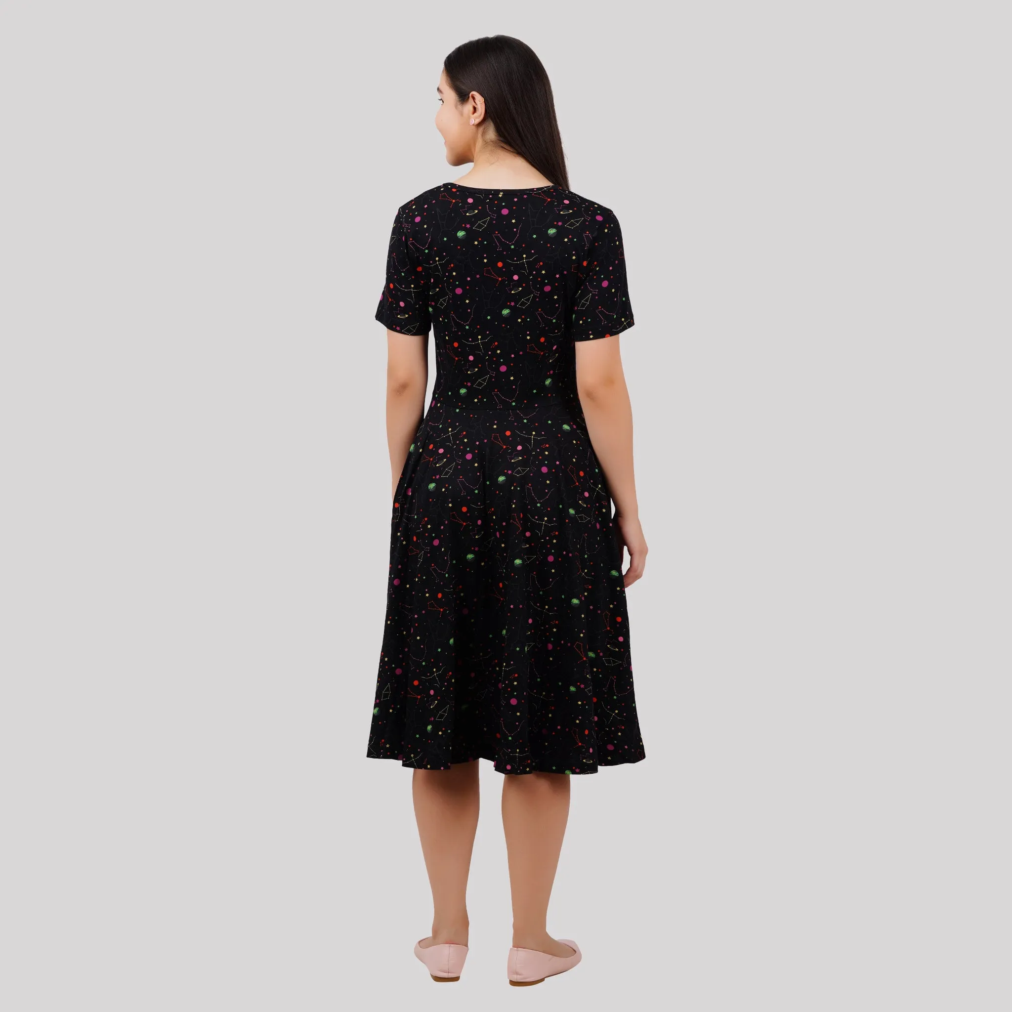 Rainbow Constellations Glow-in-the-Dark Full Twirl Dress