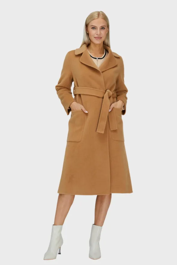 Relaxed Cashmere Blend Coat with Belt