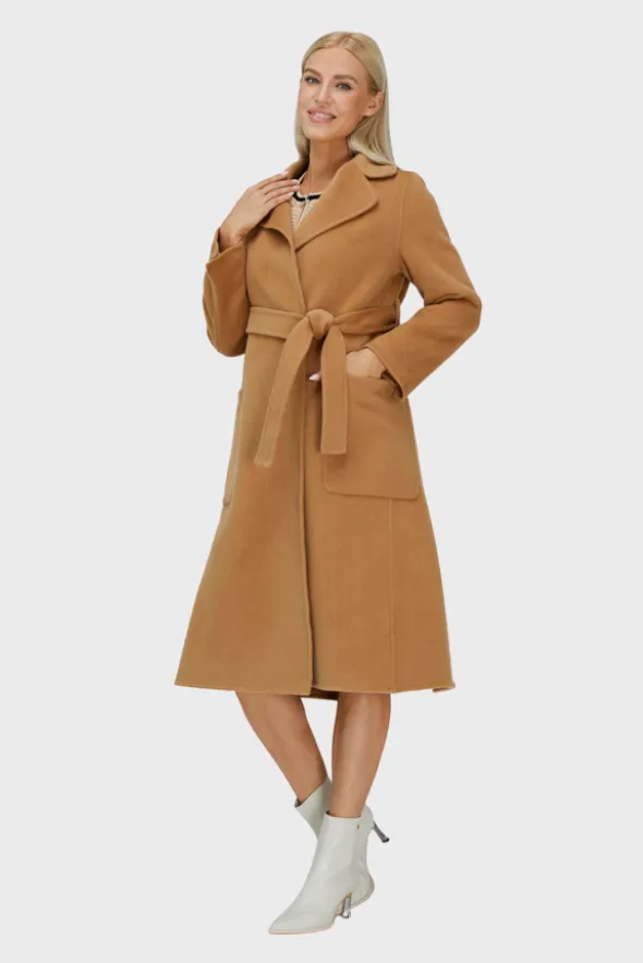 Relaxed Cashmere Blend Coat with Belt