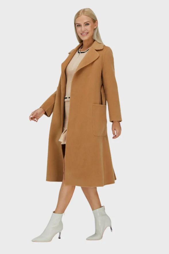 Relaxed Cashmere Blend Coat with Belt