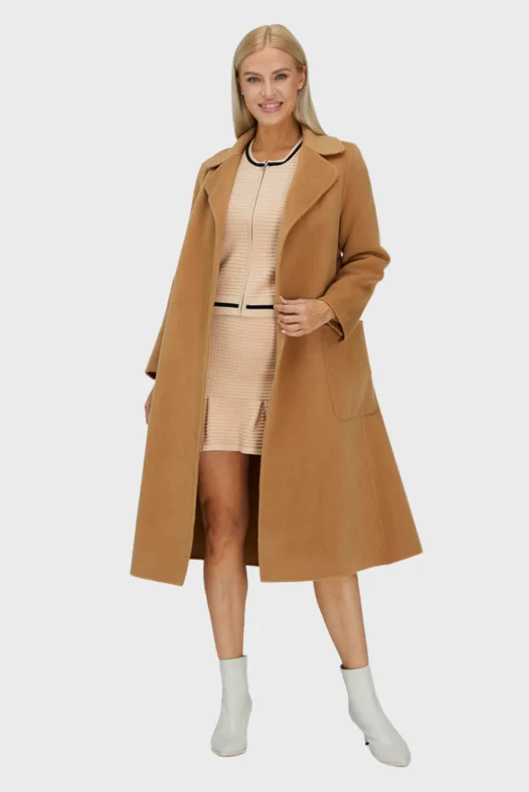 Relaxed Cashmere Blend Coat with Belt