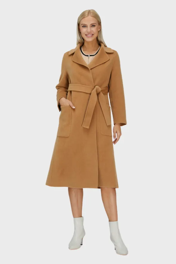 Relaxed Cashmere Blend Coat with Belt