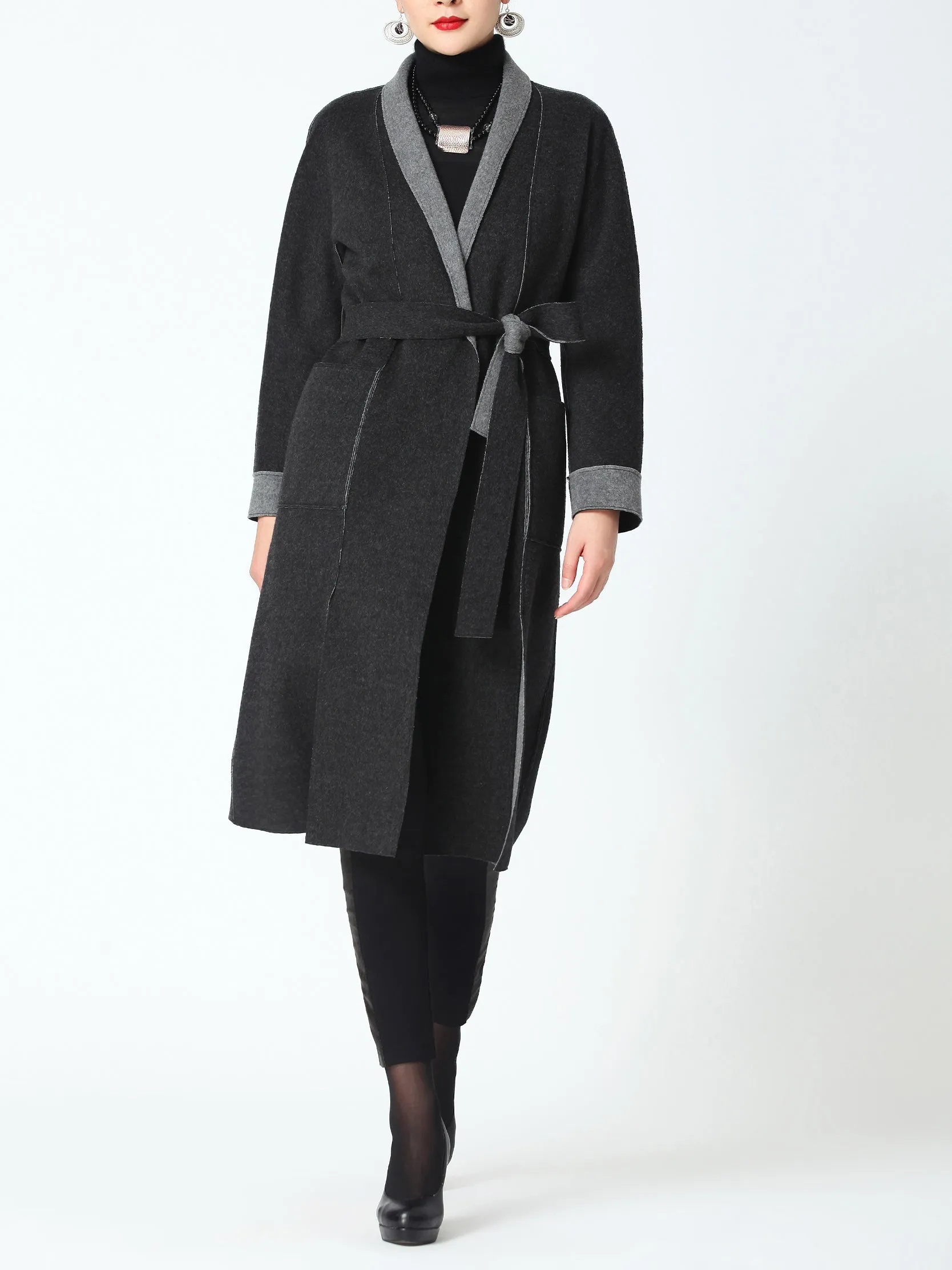 Relaxed-fit  Reversible Woolen Coat