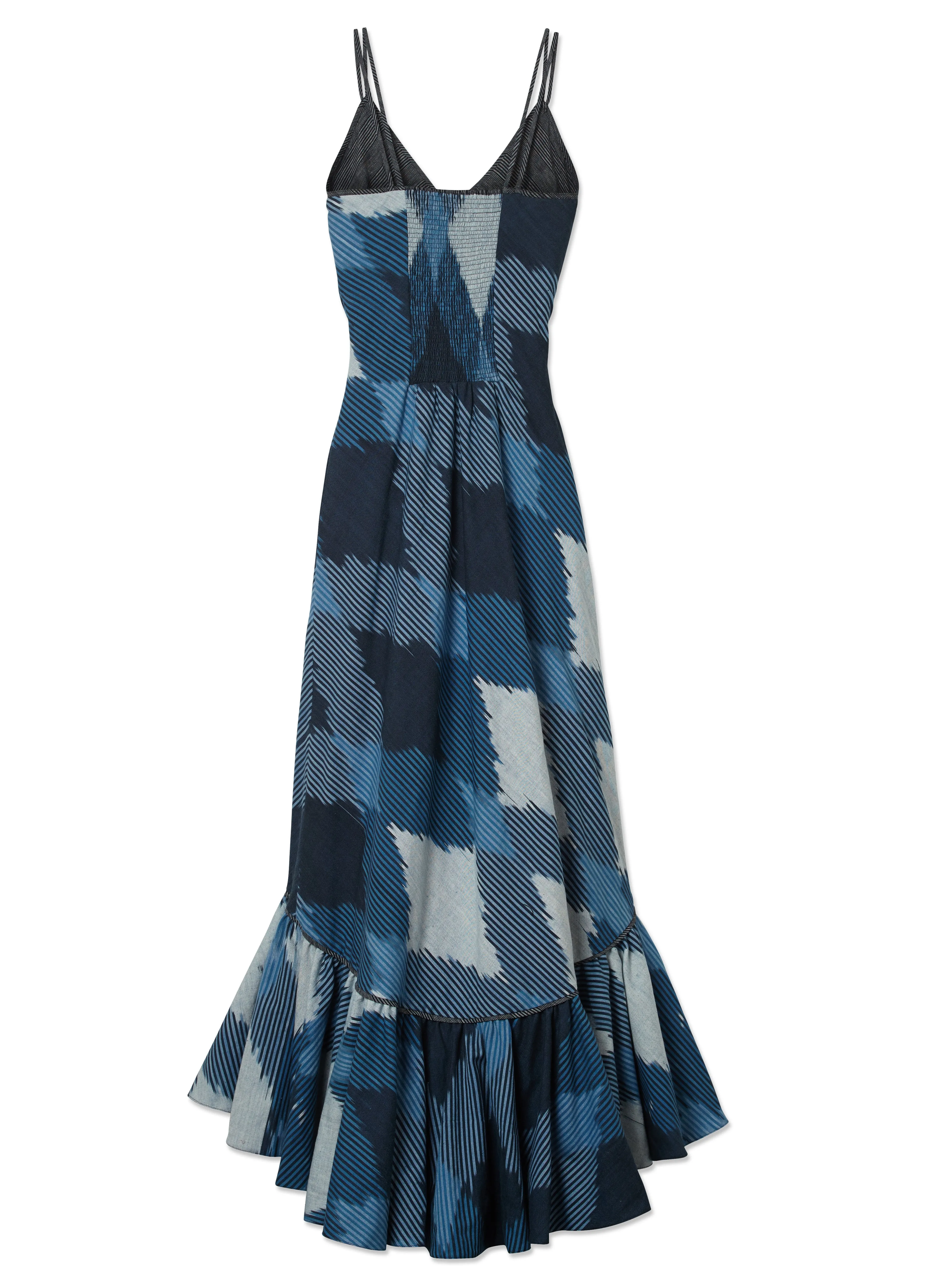 Reversible Ikat Maxi in Black and Blue