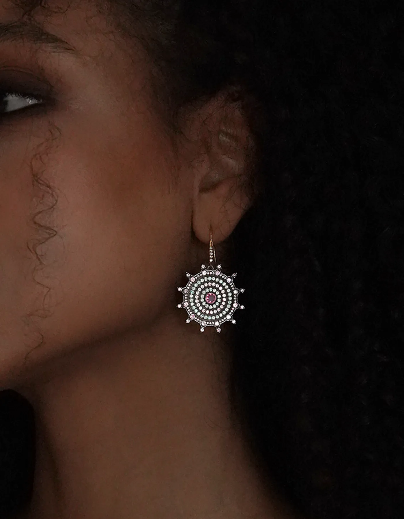 Round Shield Earrings