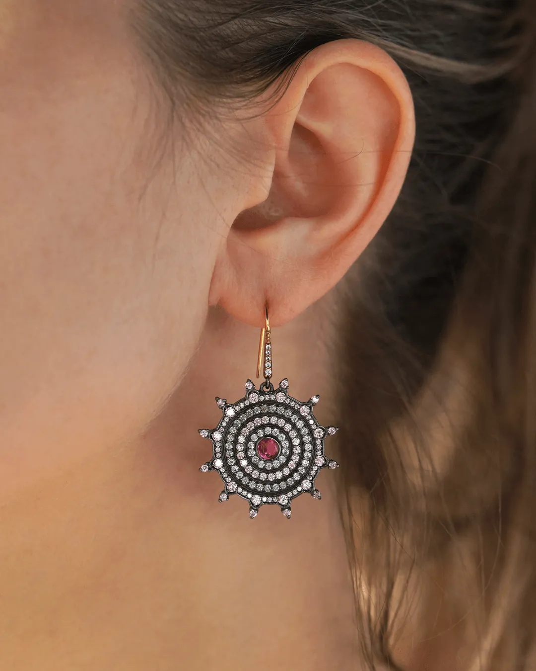 Round Shield Earrings