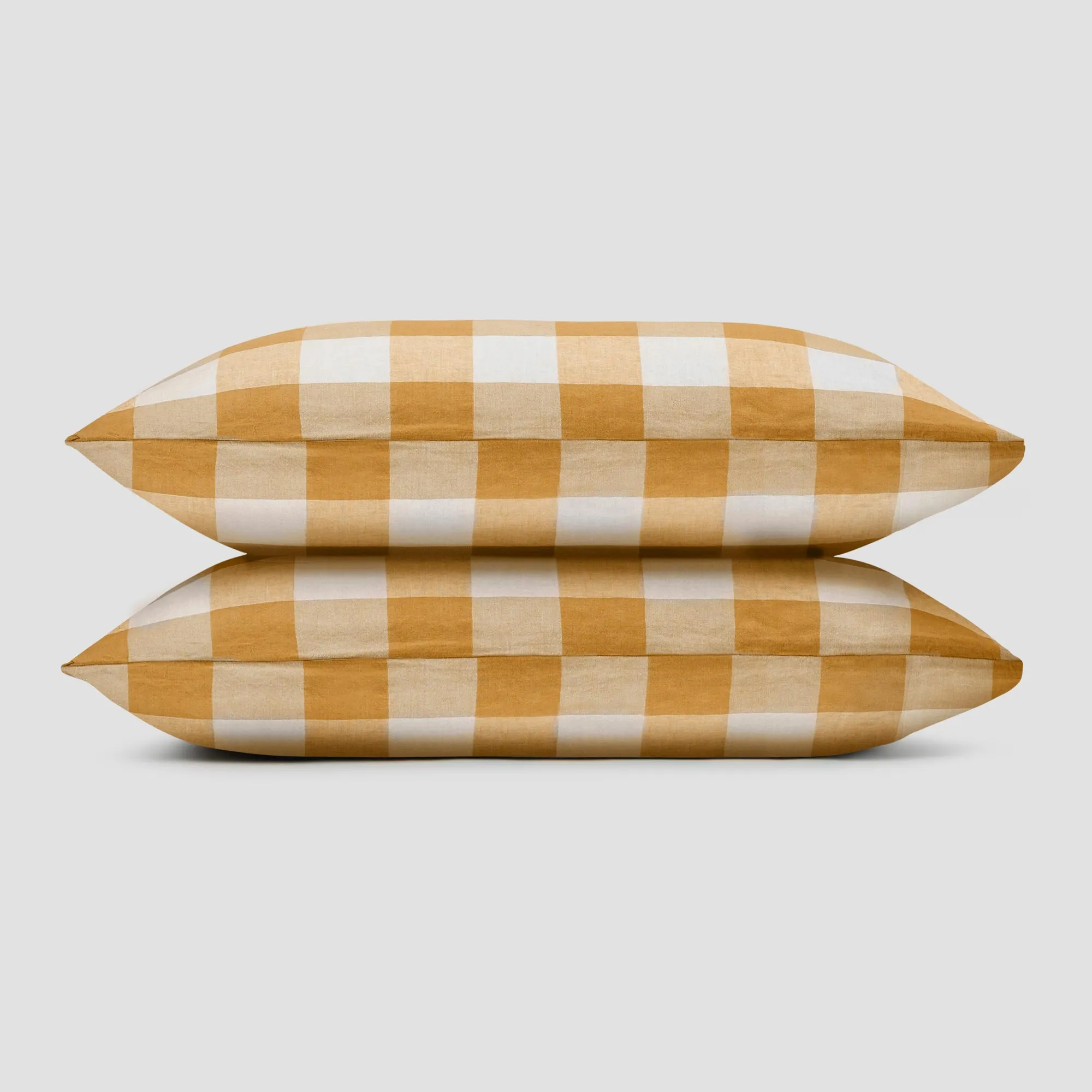 Russet Yellow Emsworth Check Linen Blend Pillowcase (Pair)