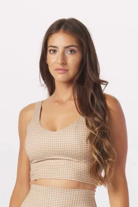 Sculpt Tank - Almond / Linen Gingham *Restocks in September