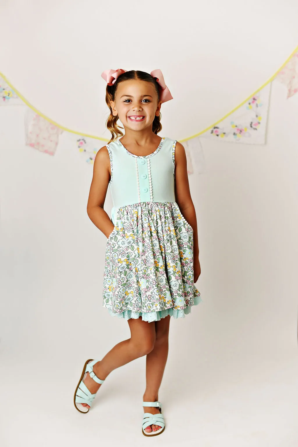 Serendipity Clothing Mint Blossom Layered Dress