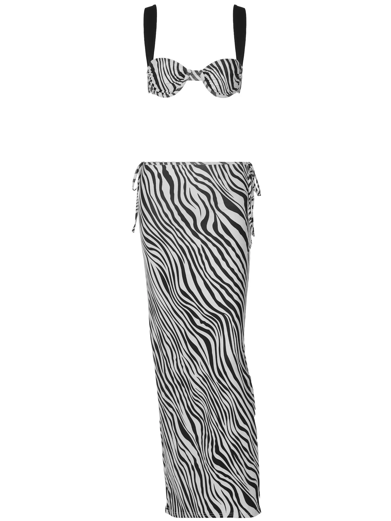 Skeleton Striped Long Skirt Set