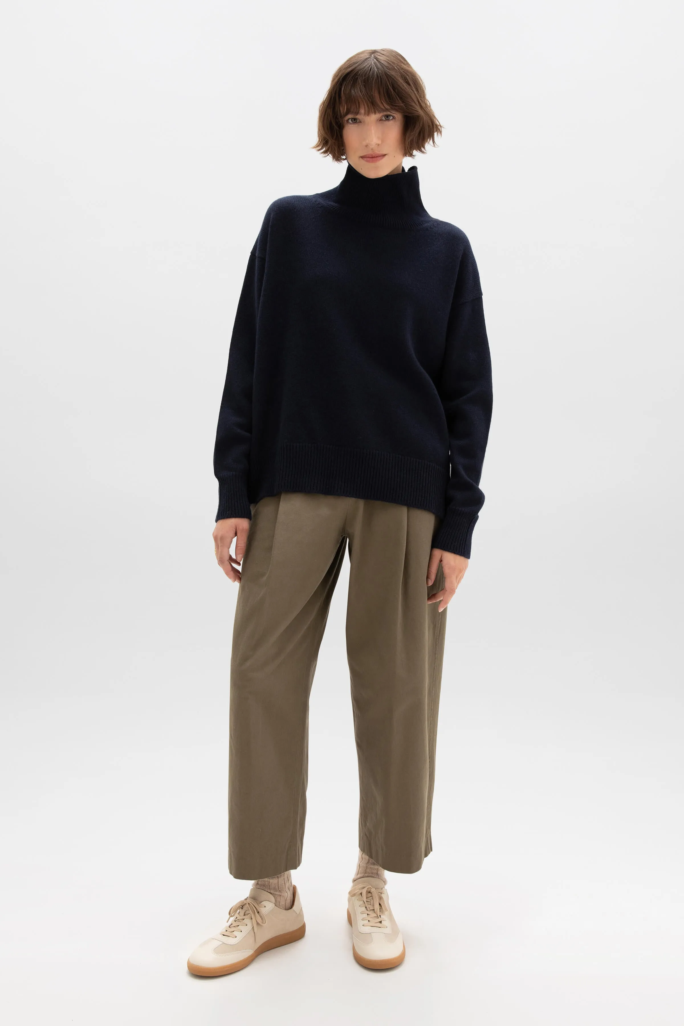 Slouchy Cashmere Roll Neck