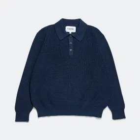 Slouchy LS Polo - Navy