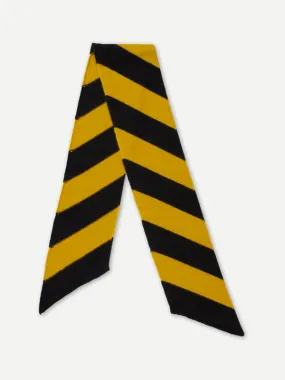 SMALL DIAGONAL STRIPE SCARF BLACK & TURMERIC