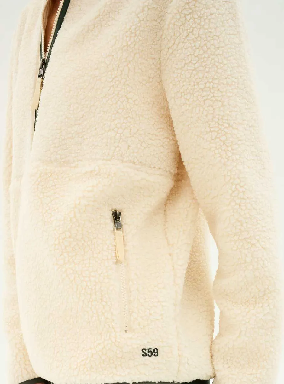 Splits59 Women's Libby Sherpa Half Zip Jacket - Cream