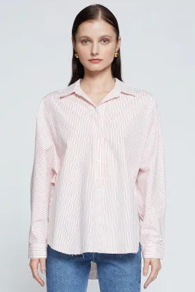 Stateside Elliott Poplin Stripe Dolman Shirt in Sumo