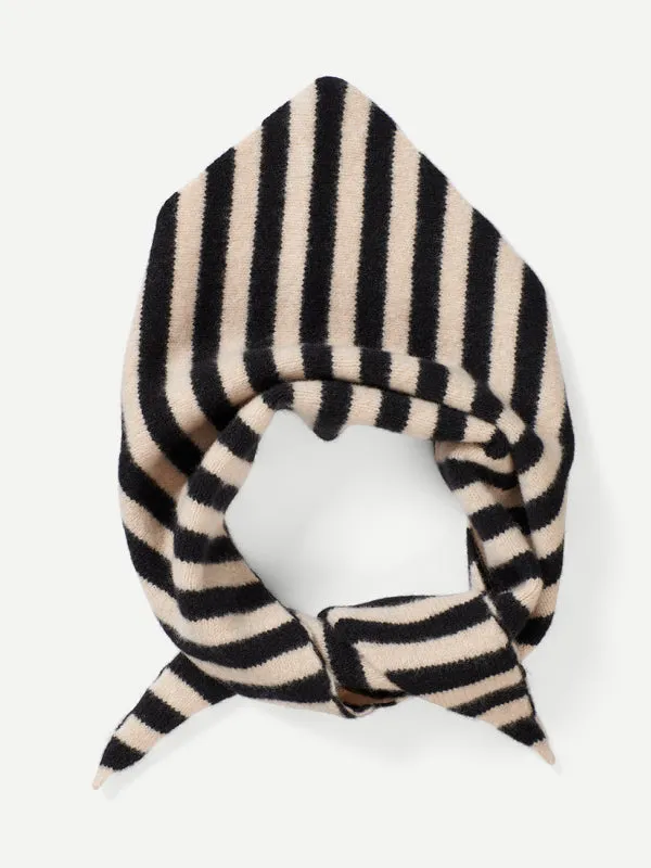 STRIPE TRIANGLE NECKERCHIEF BLACK & OATMEAL