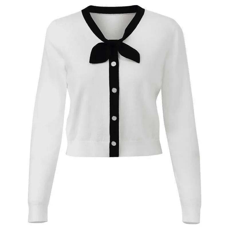 Tencel And Woolen Bowknot Women Sweater