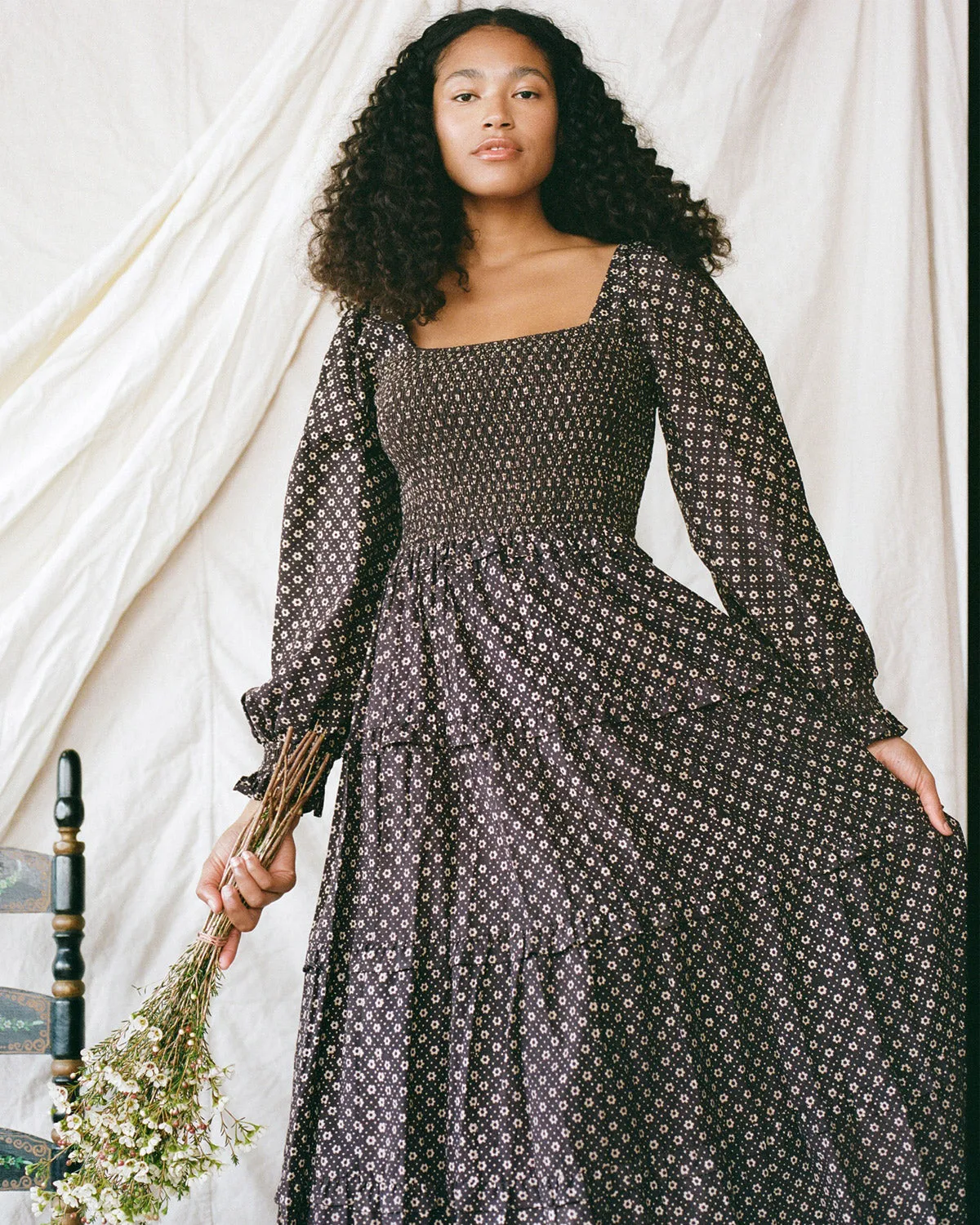 The Emerson Dress | Noir Petunia Dot