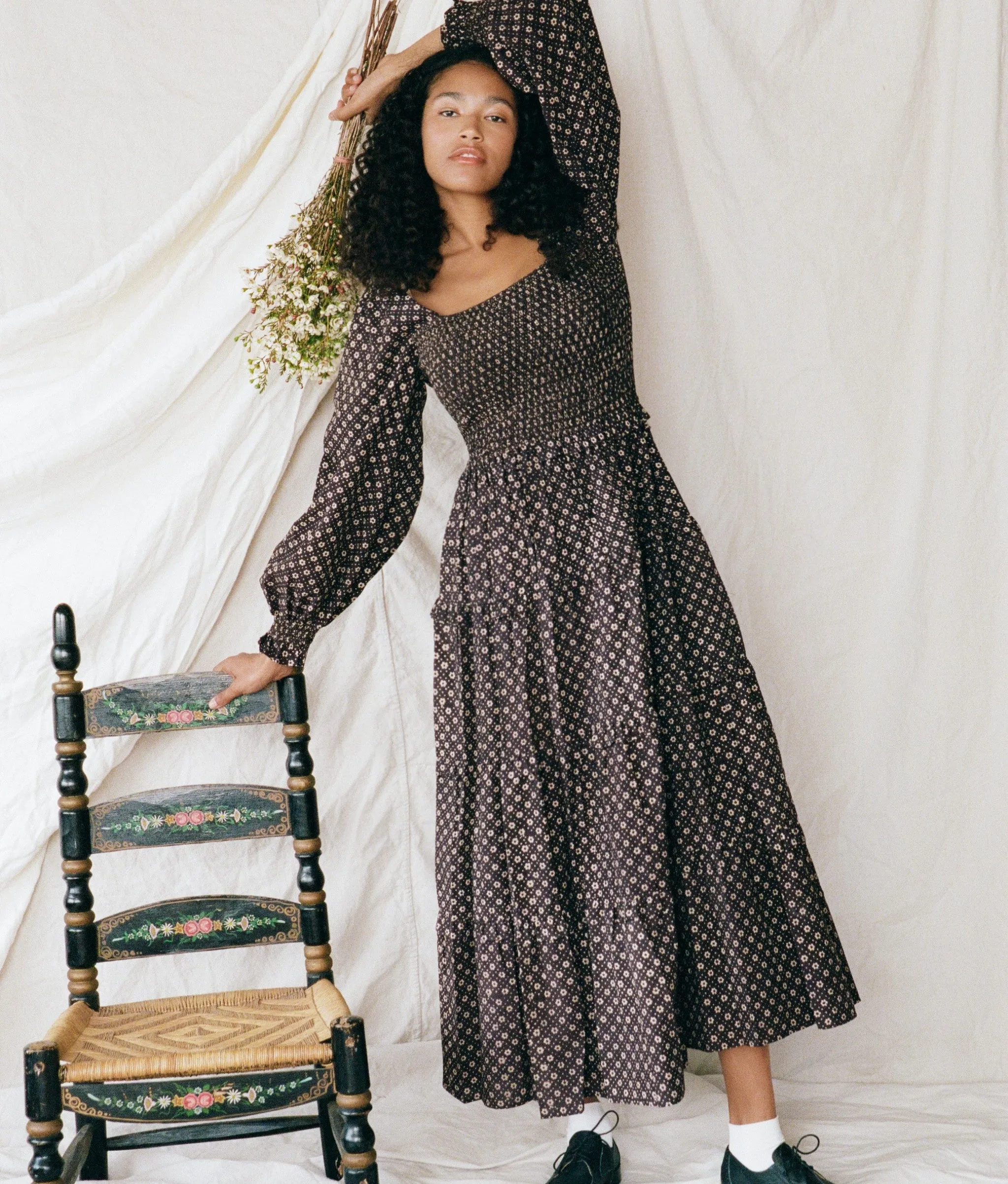 The Emerson Dress | Noir Petunia Dot