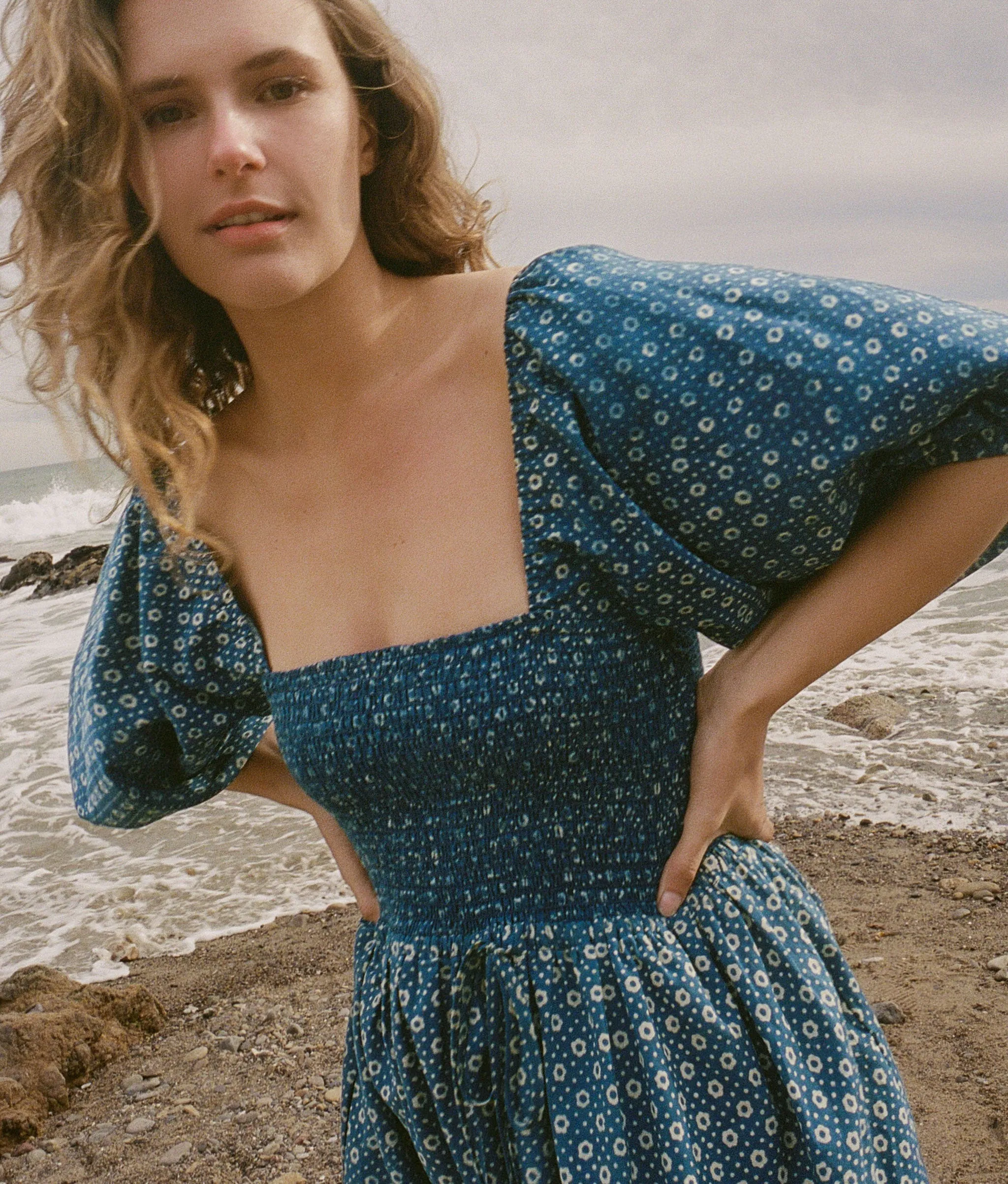 The Katrina Dress | Indigo Petunia Dot