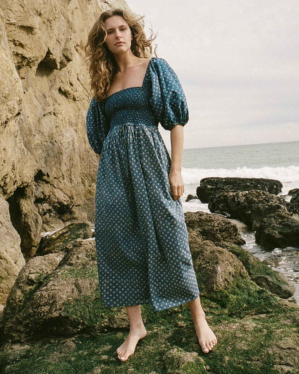 The Katrina Dress | Indigo Petunia Dot