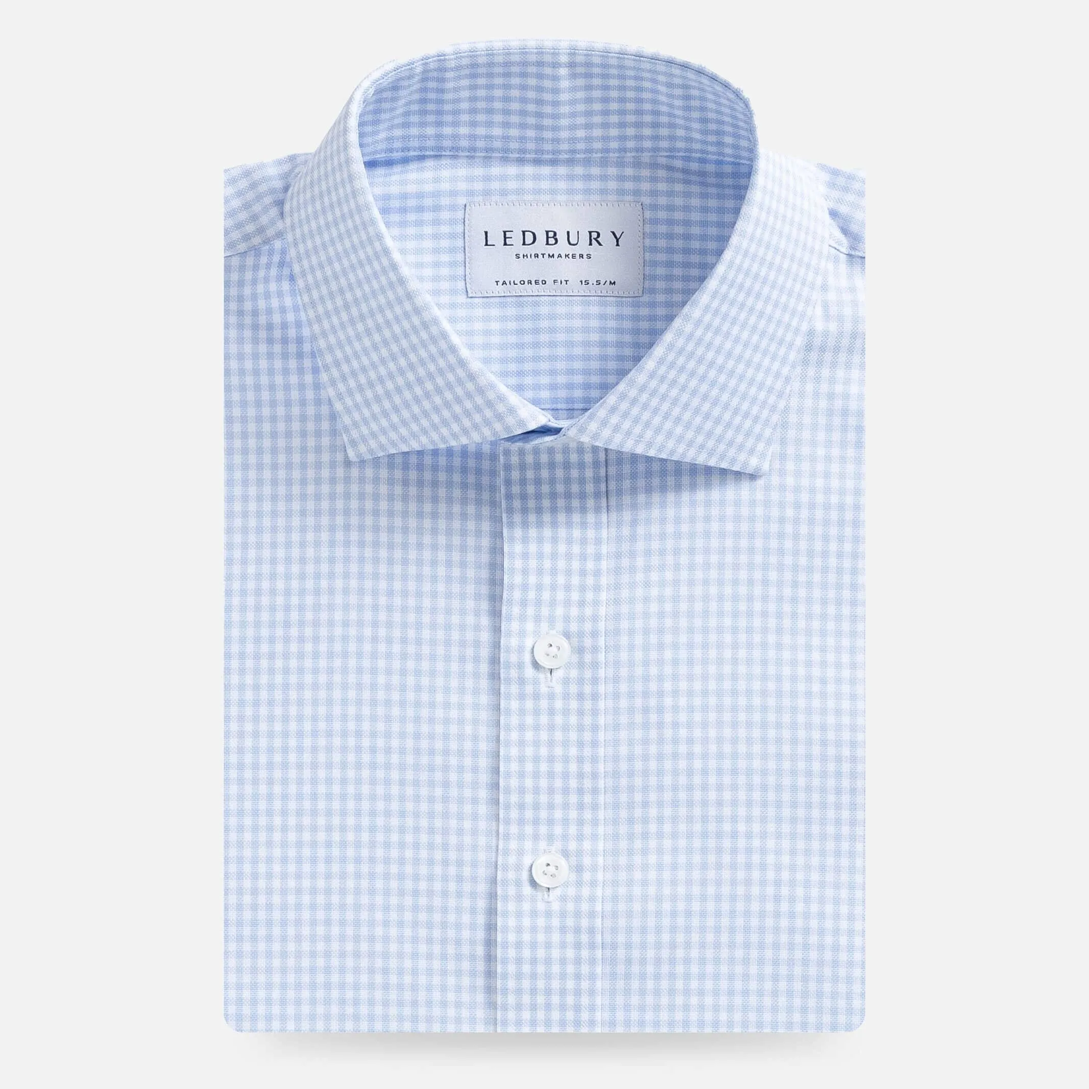 The Light Blue Geller Check Custom Shirt