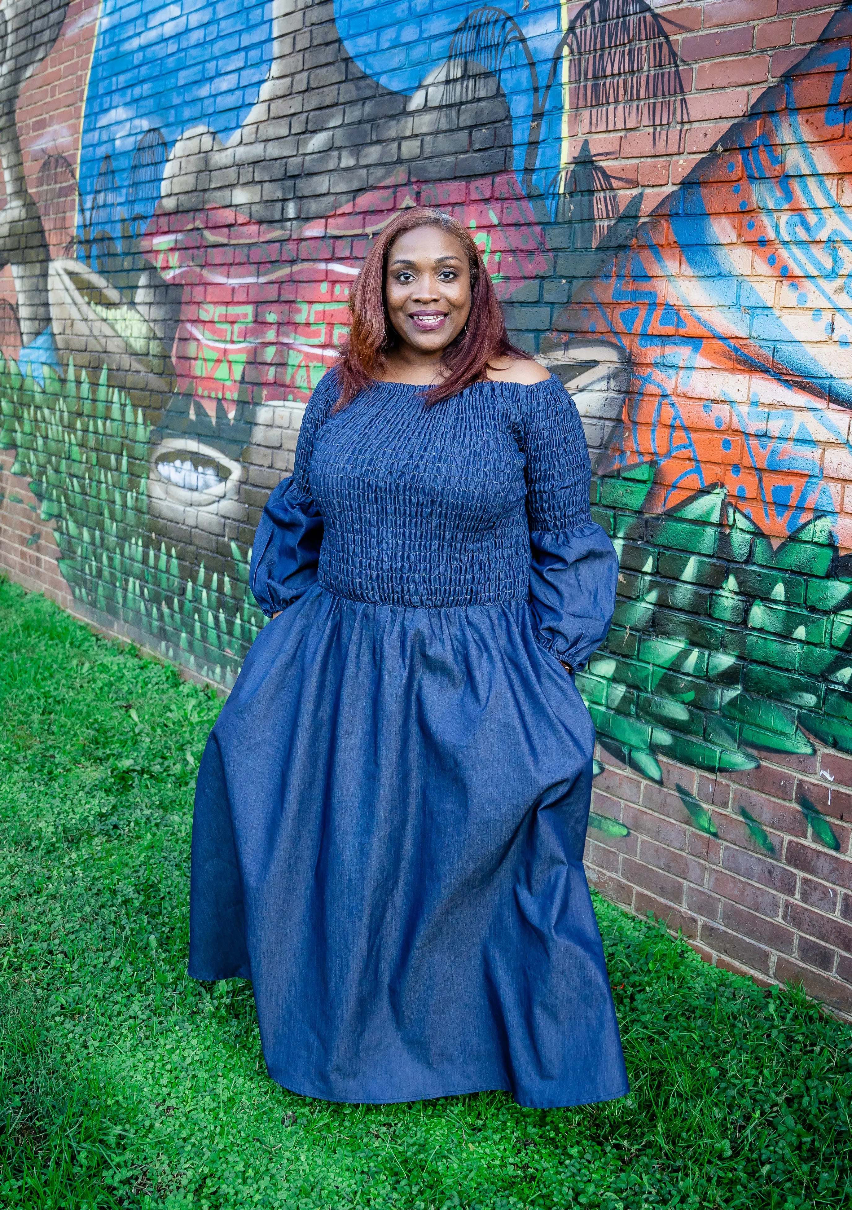 The Tracey Denim Maxi Dress w/Pockets