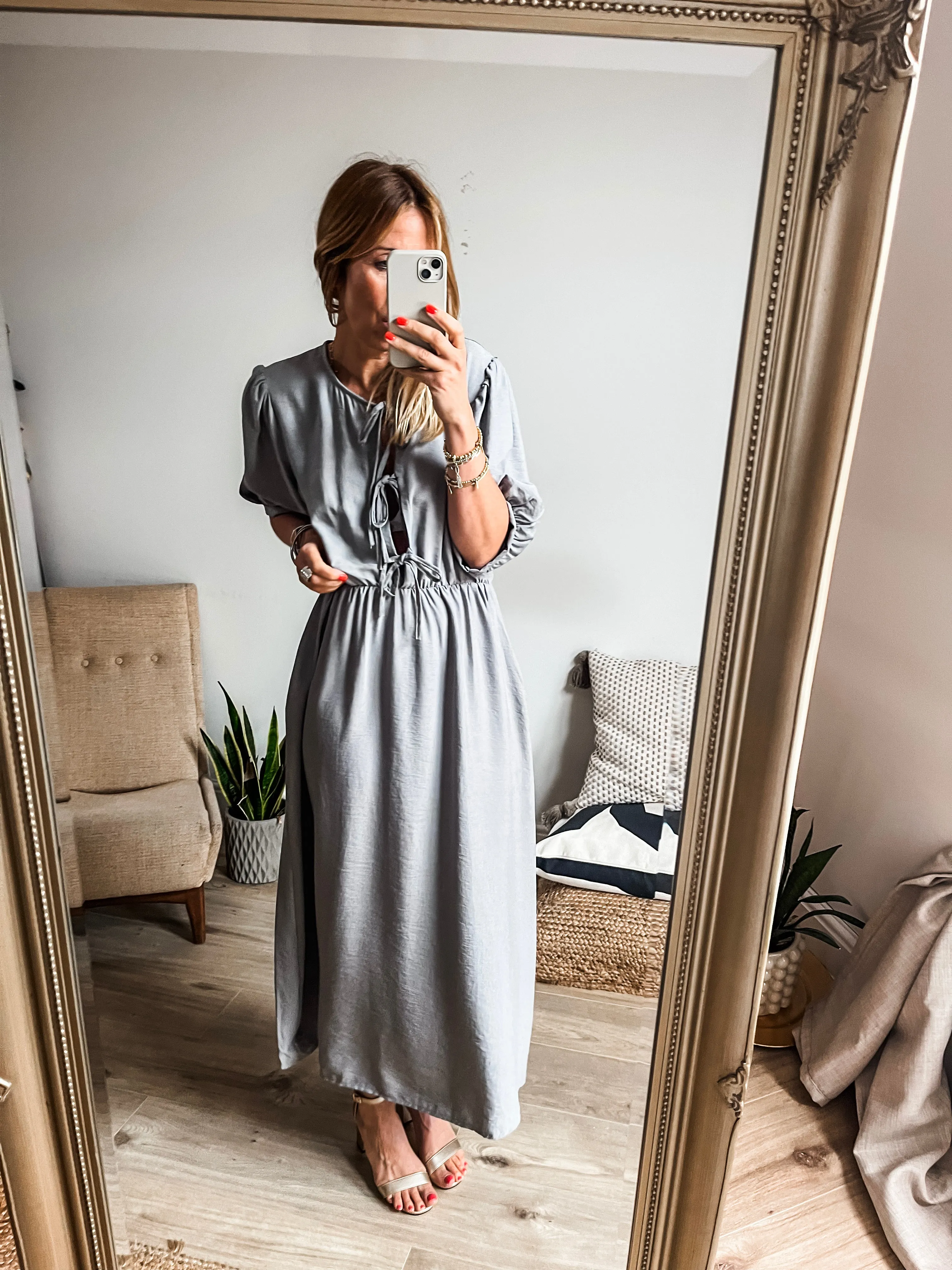 Tie-Front Maxi Dress