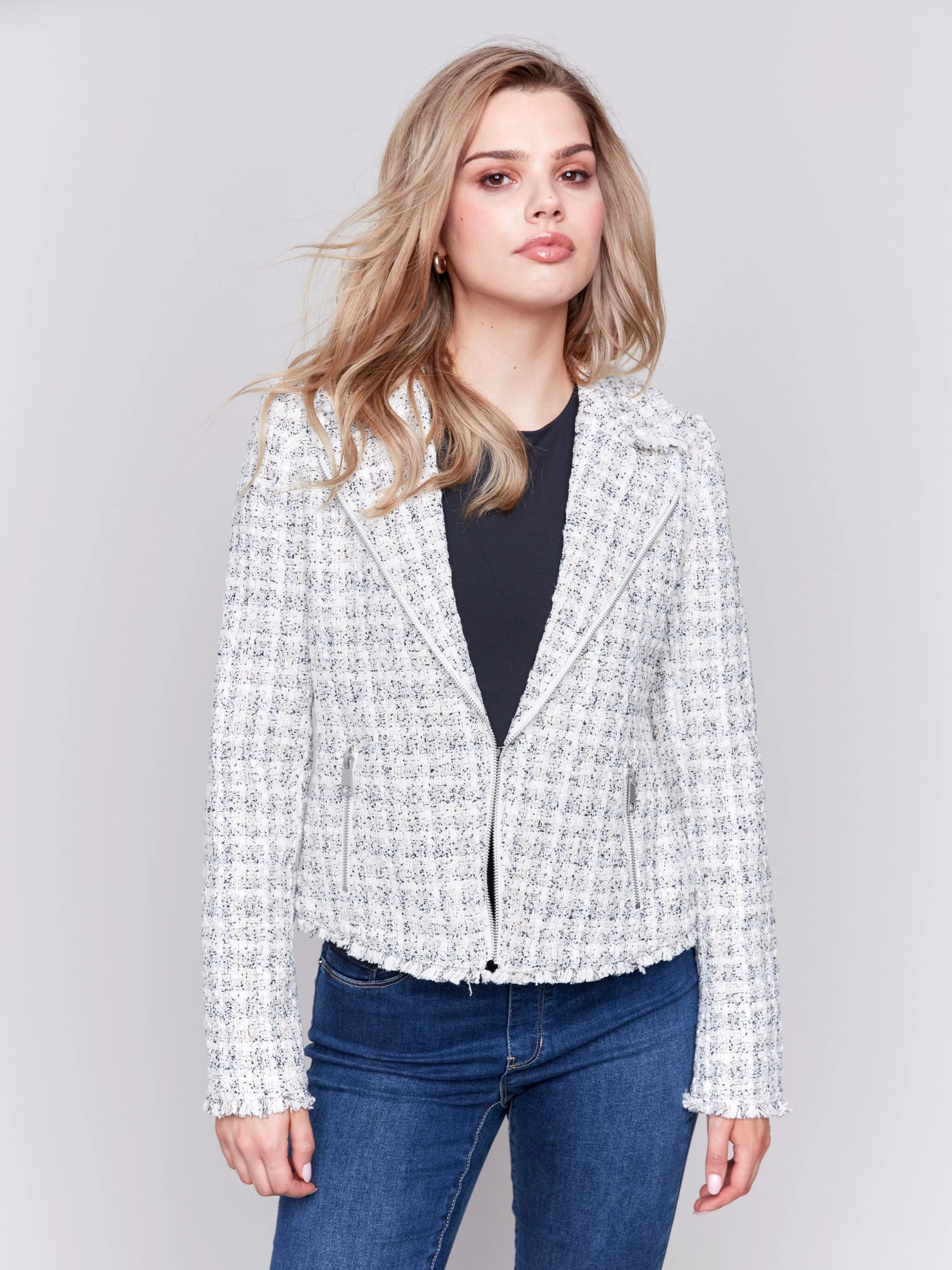 Tweed Perfecto Jacket - White