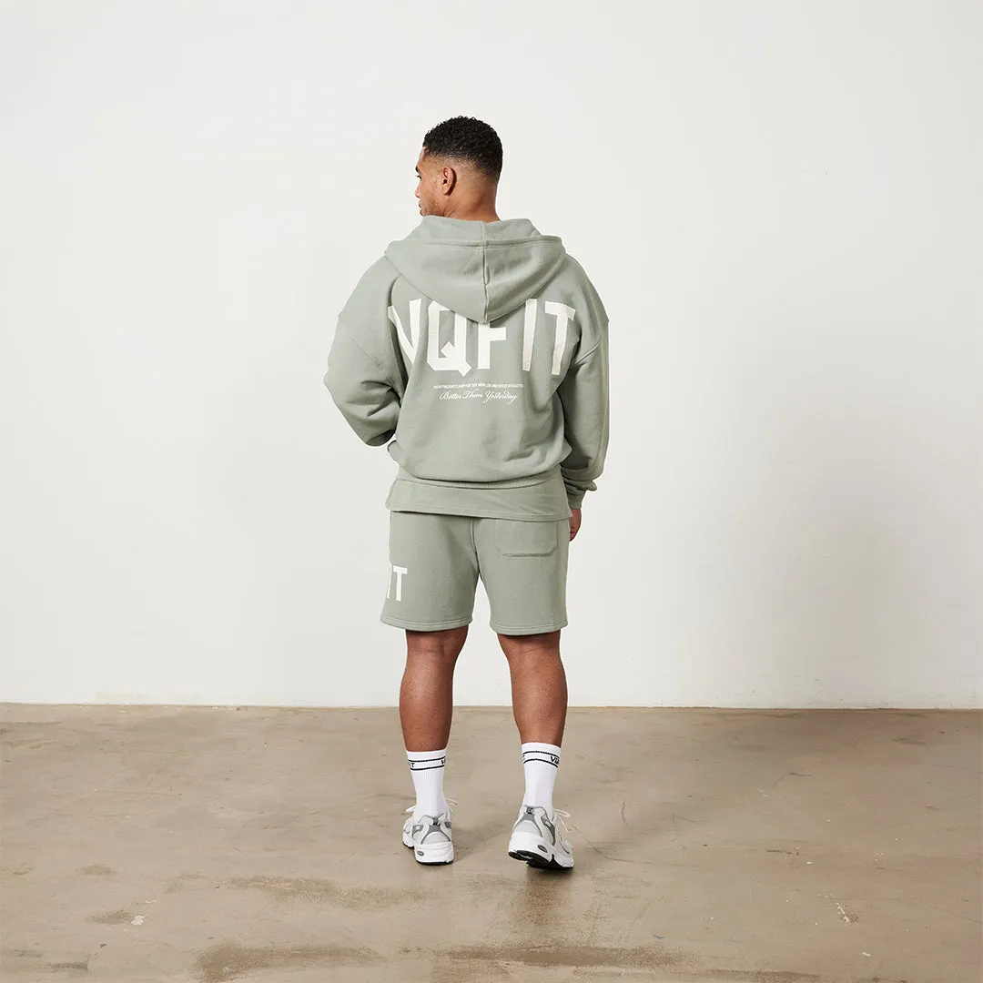 Vanquish VQFIT Distressed Print Desert Sage Full Zip Oversized Hoodie