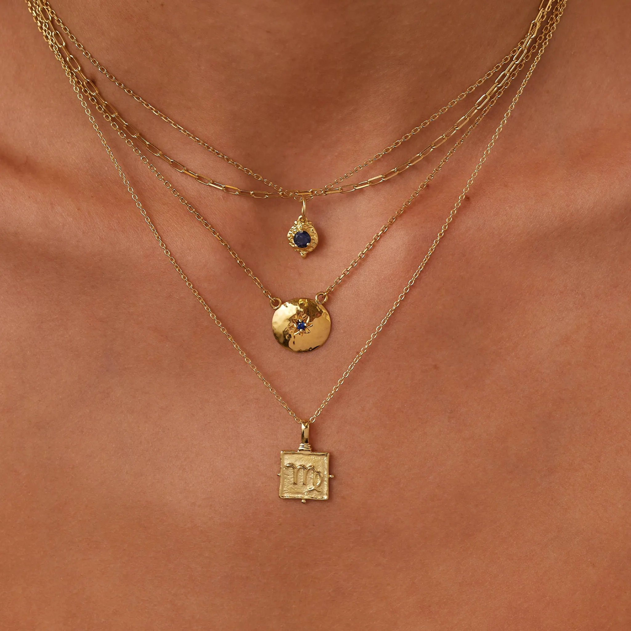 Virgo Zodiac Gold Necklace