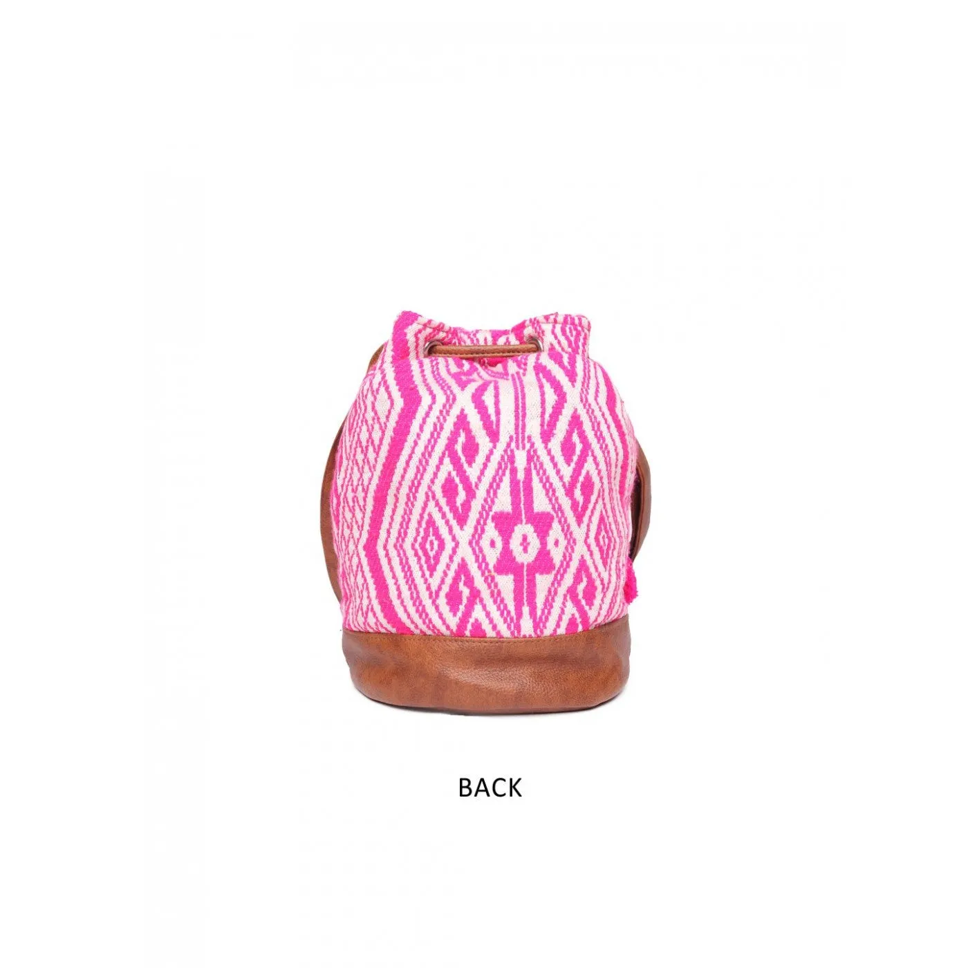 Women Multi Aztec Jacquard Sling Bag With Drawstring Closure