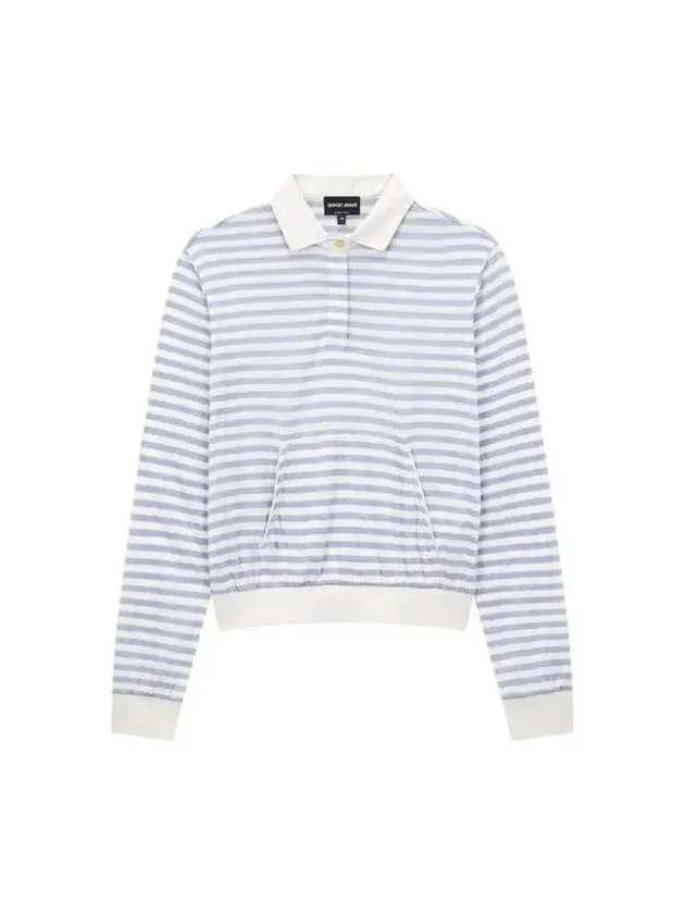 Women s Striped Pattern Polo Knit Ecru