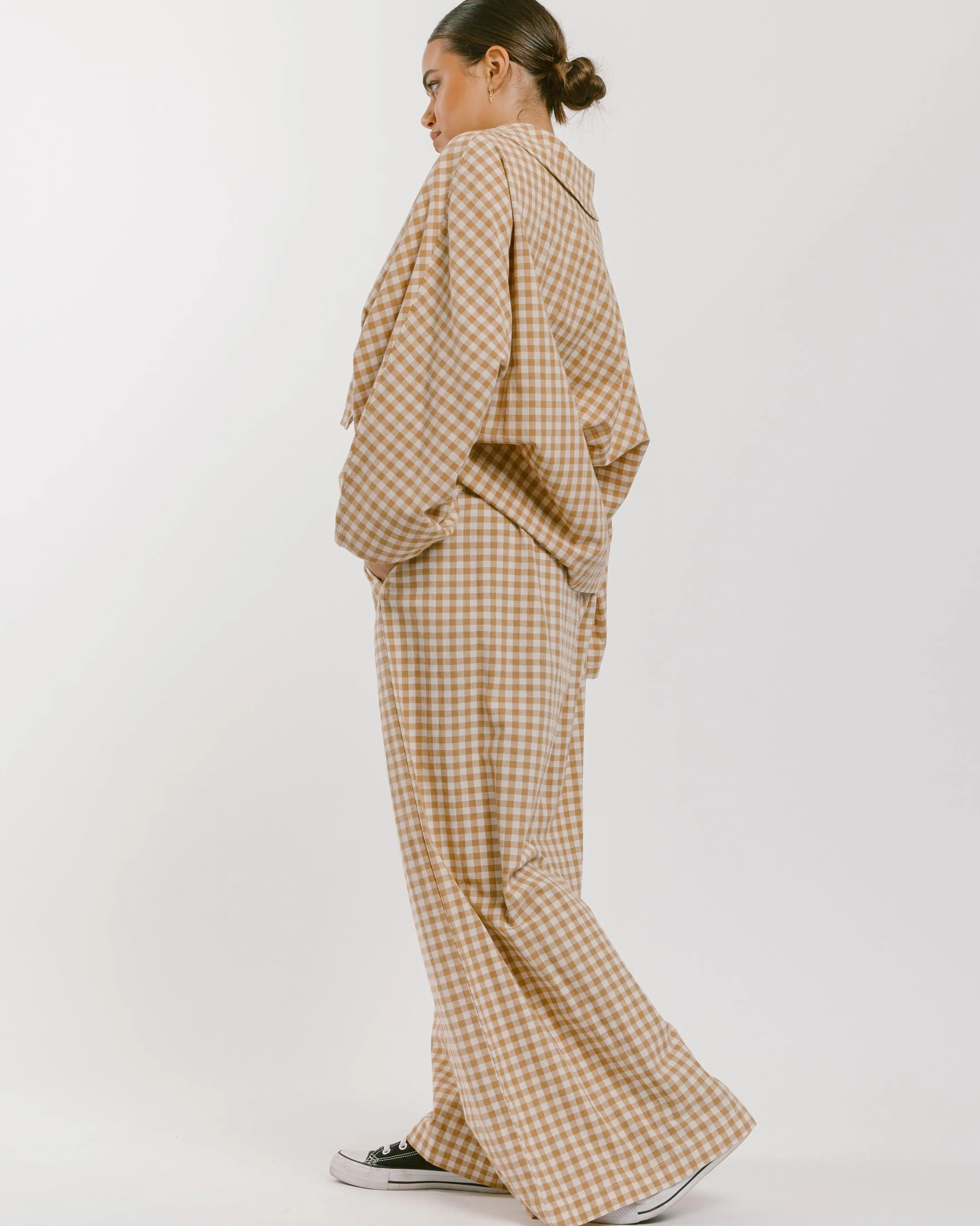 Women's Lounge Pants | Caramel Gingham