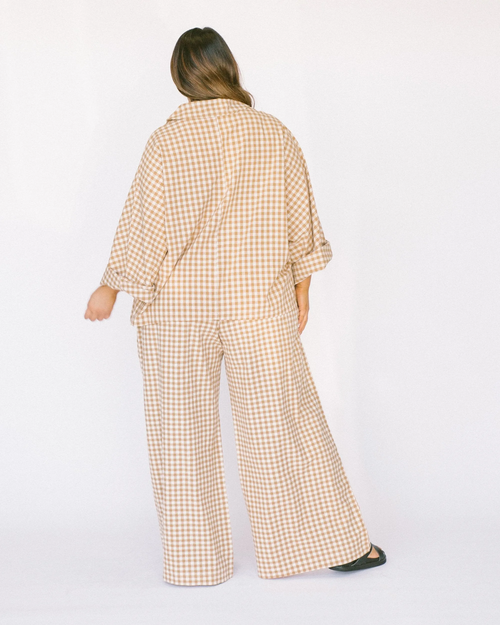 Women's Lounge Pants | Caramel Gingham