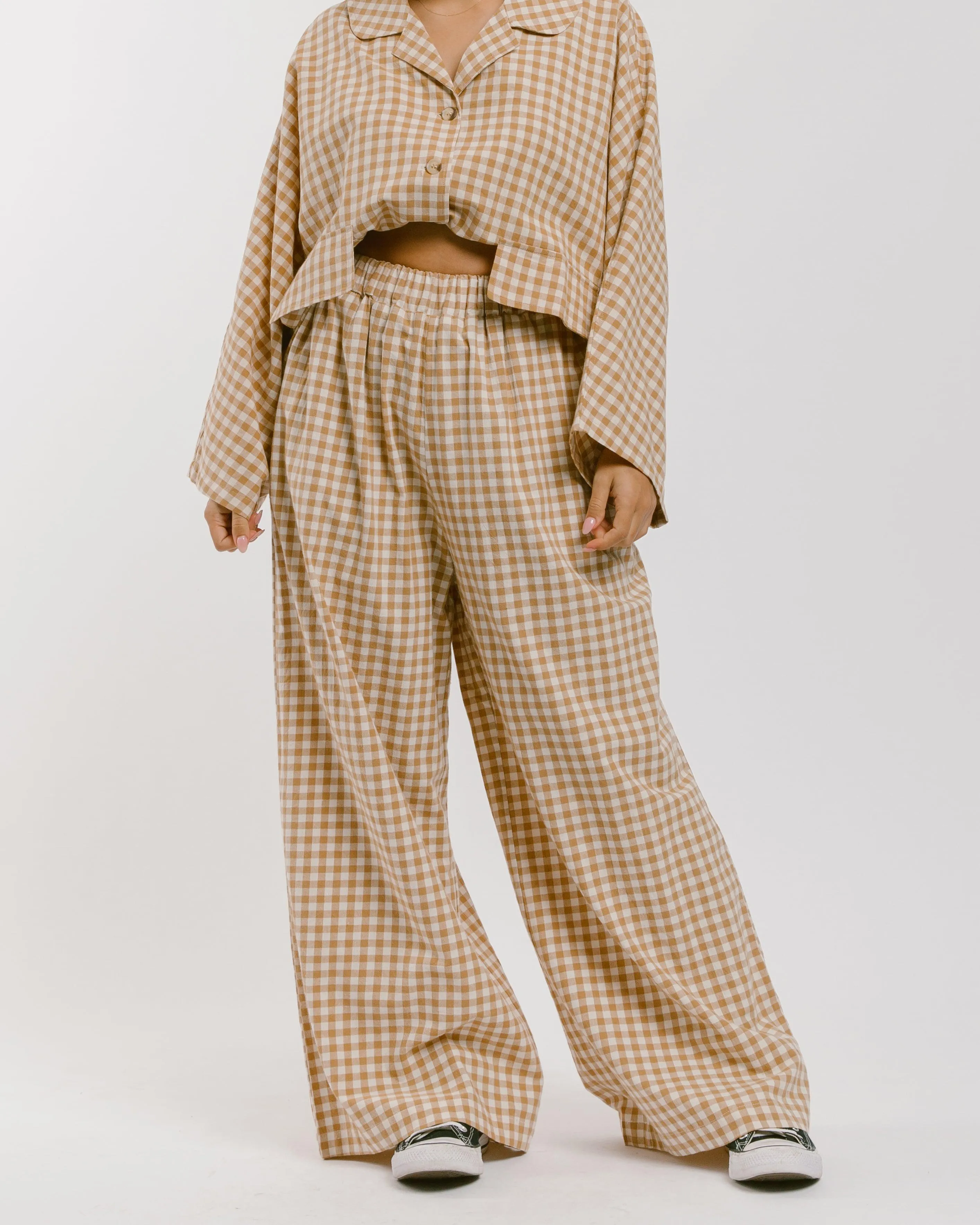 Women's Lounge Pants | Caramel Gingham