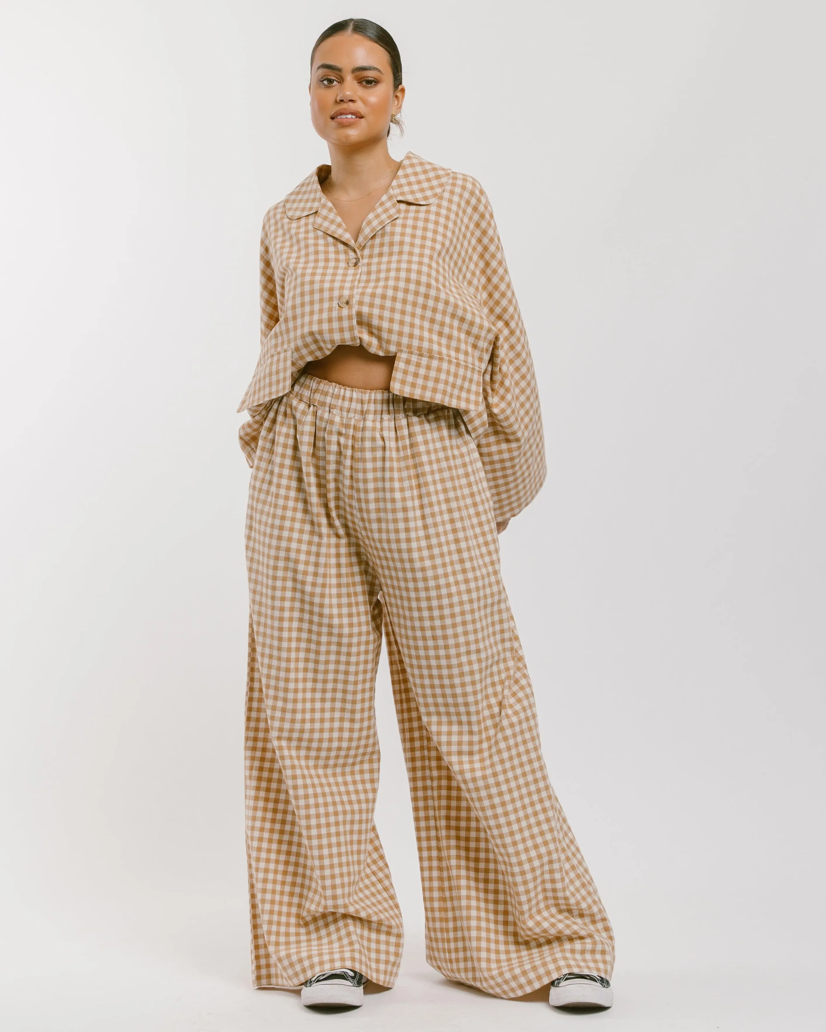 Women's Lounge Pants | Caramel Gingham