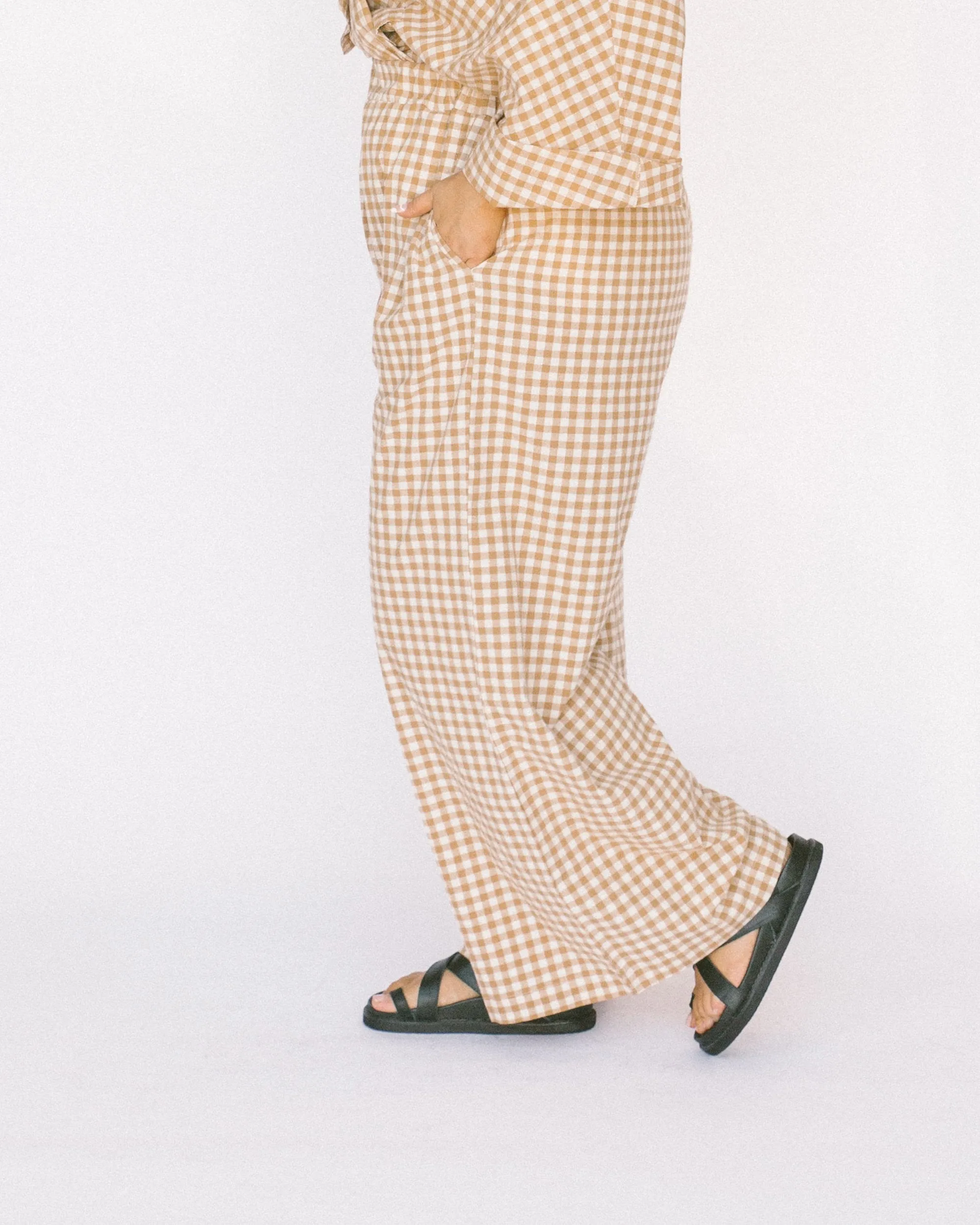 Women's Lounge Pants | Caramel Gingham