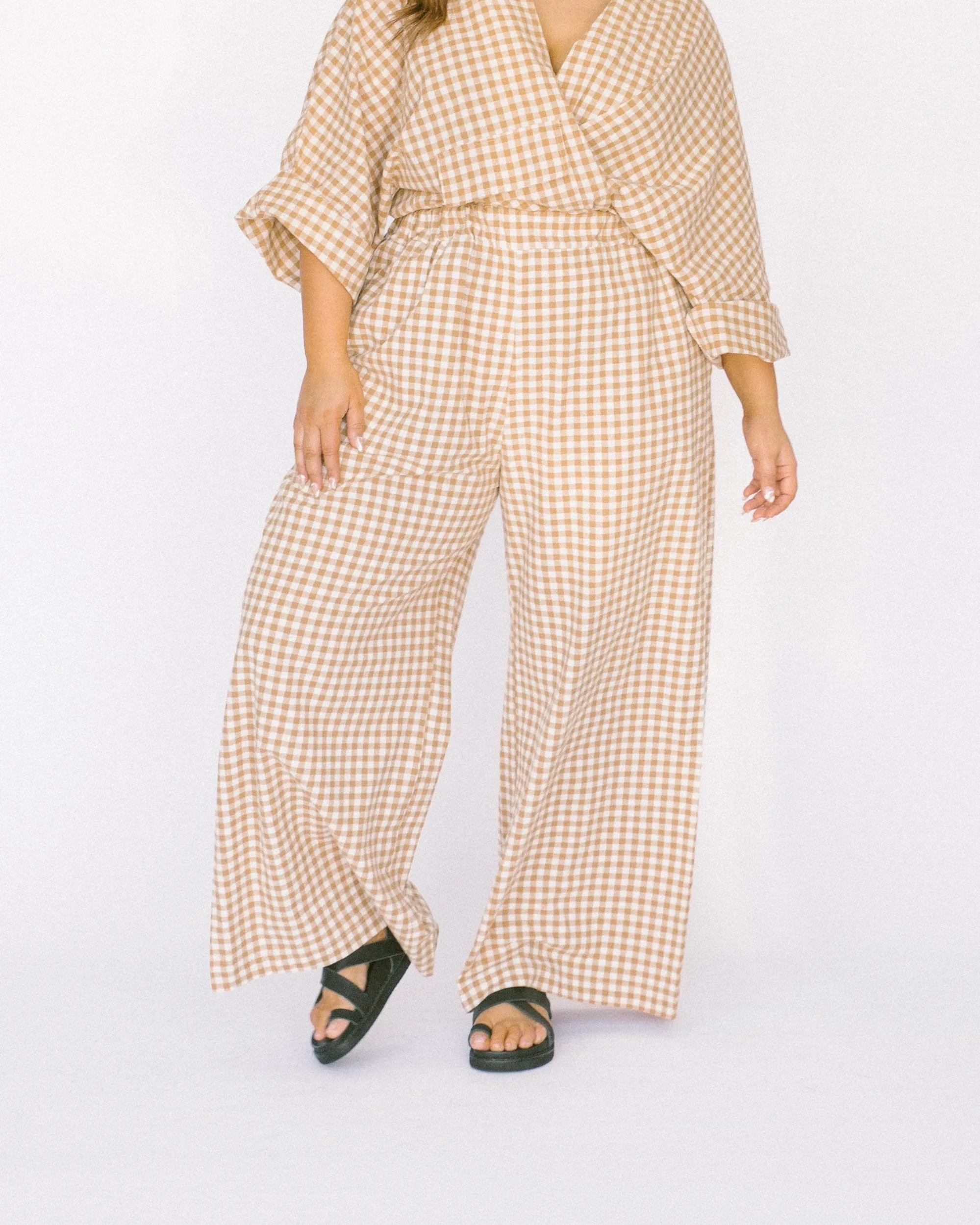 Women's Lounge Pants | Caramel Gingham