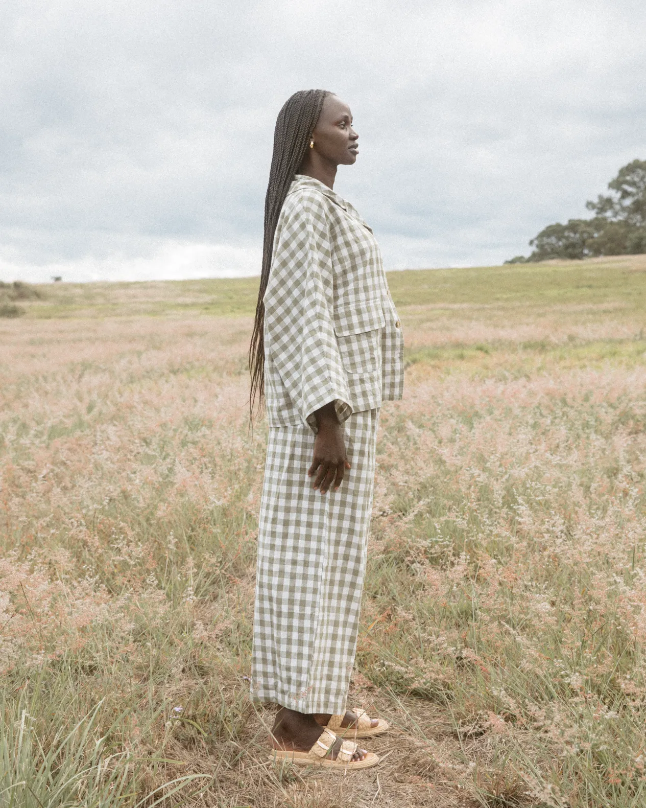 Women's Lounge Pants | Green Gingham