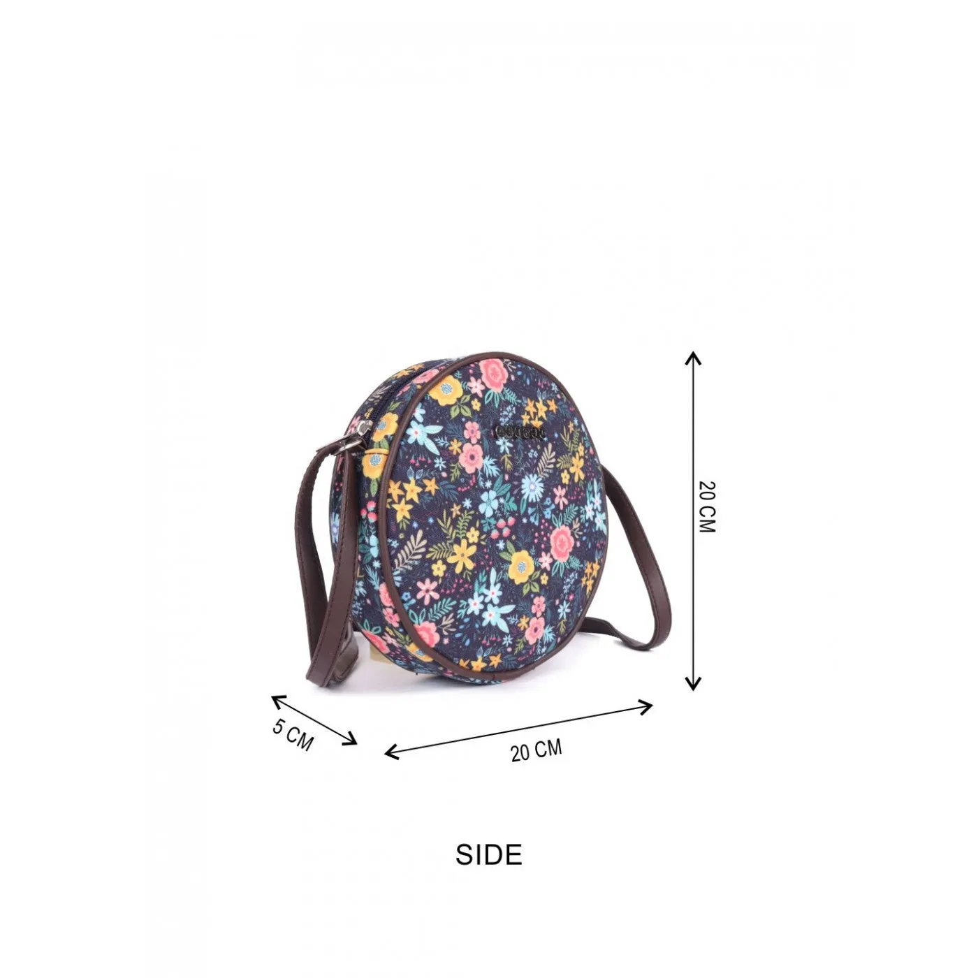 Womens Multi Color Flower Print Womens Sling Bag Medium Size