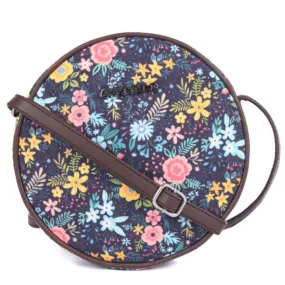 Womens Multi Color Flower Print Womens Sling Bag Medium Size