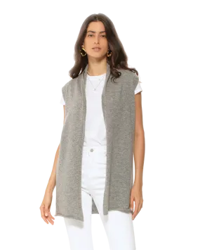 Women's Pure Cashmere Sleeveless Cardigan Medium Grey